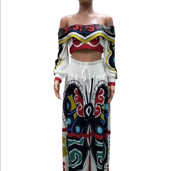 2pc Off Shoulder Dress Set - Picture 2 of 8